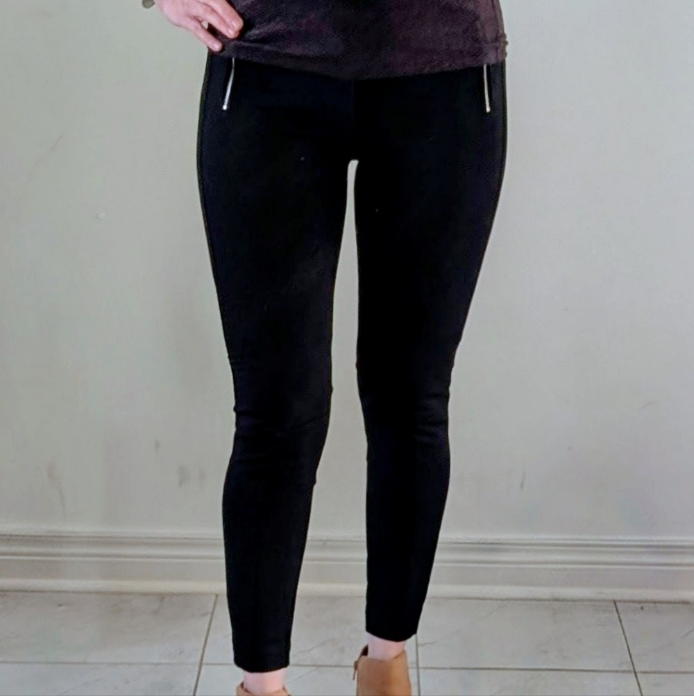 Zara Trafaluc Black Skinny Pants with Zipper Detail